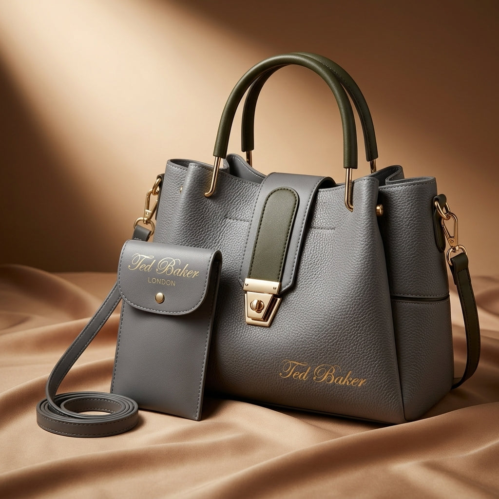 Elegant Ted Baker London Satchel with Bonus Pouch