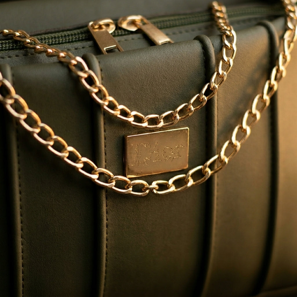 Army Green Structured Handbag