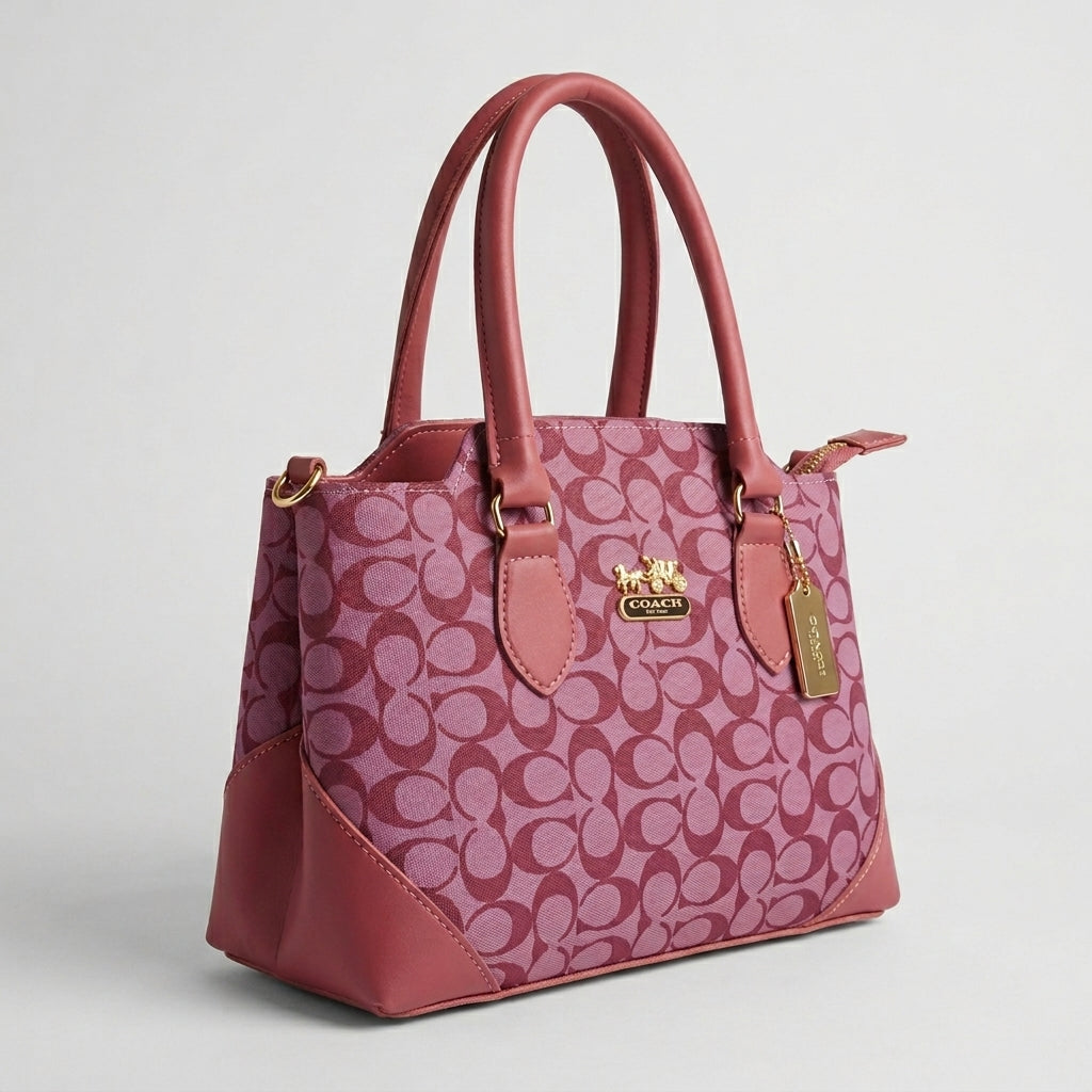 Pink Monogram Structured Tote Bag