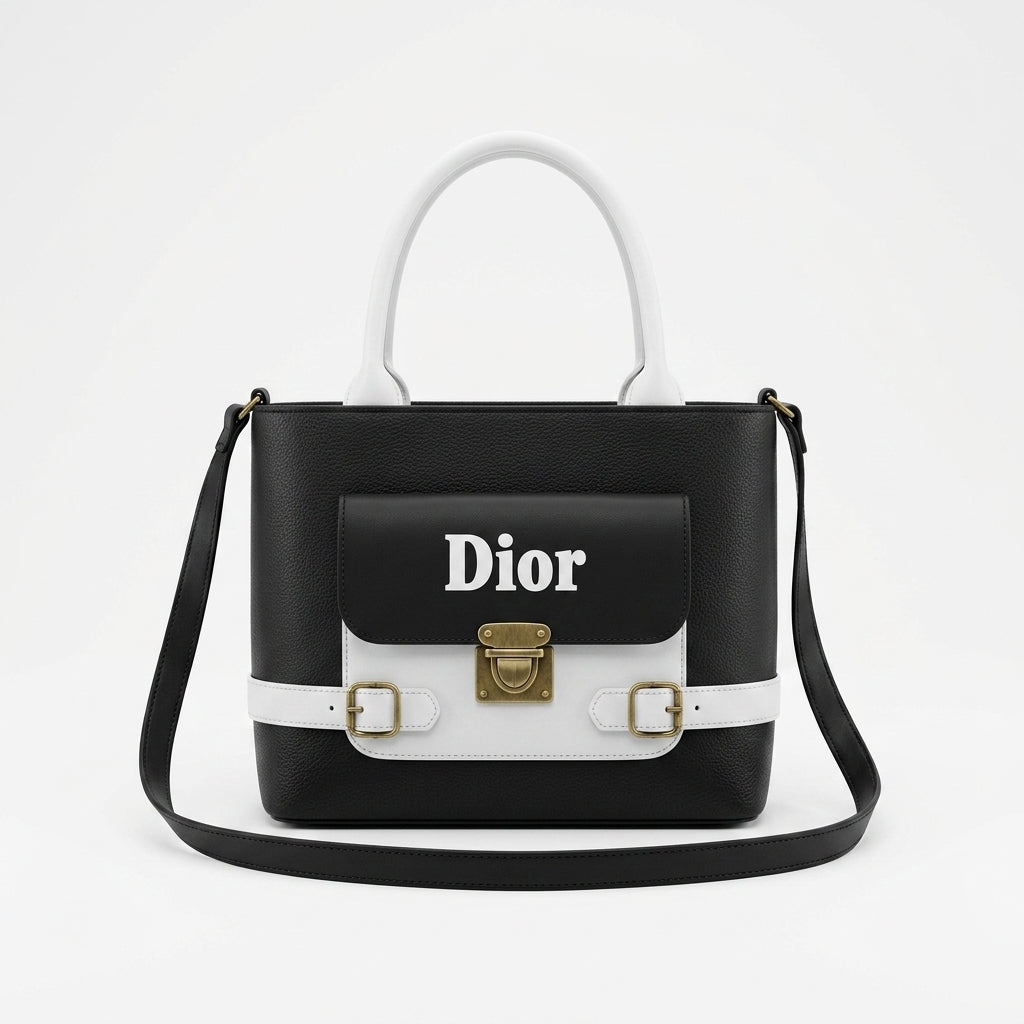 Modern Contrast Tote Bag