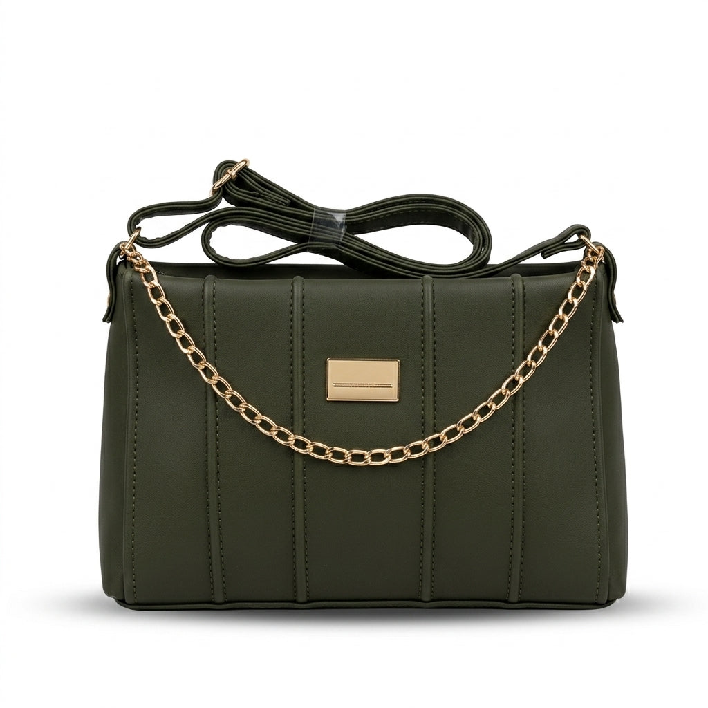 Army Green Structured Handbag