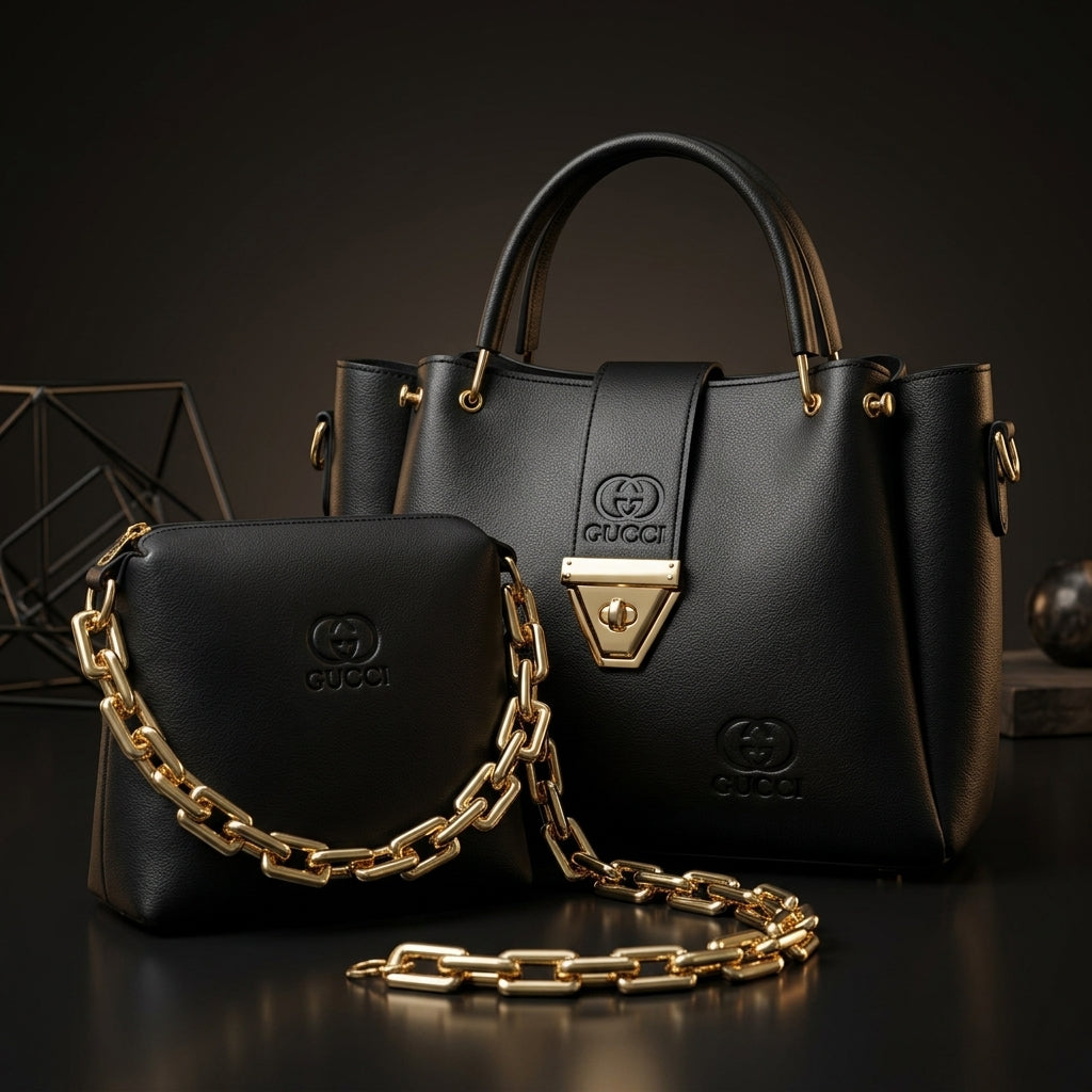 The "Onyx" 2-in-1 Embossed Handbag Set