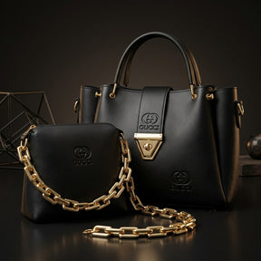 The "Onyx" 2-in-1 Embossed Handbag Set
