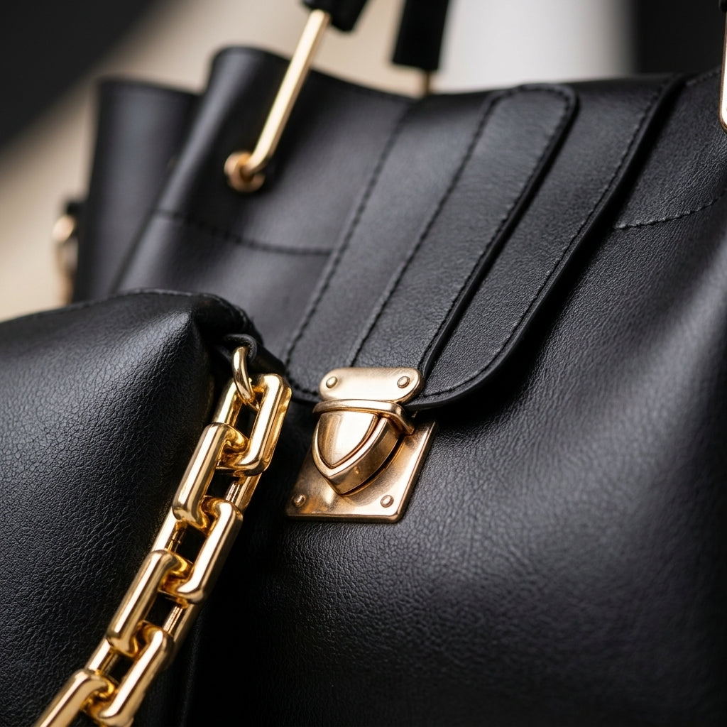 The "Noir" 2-in-1 Tote & Pouch Handbag Set