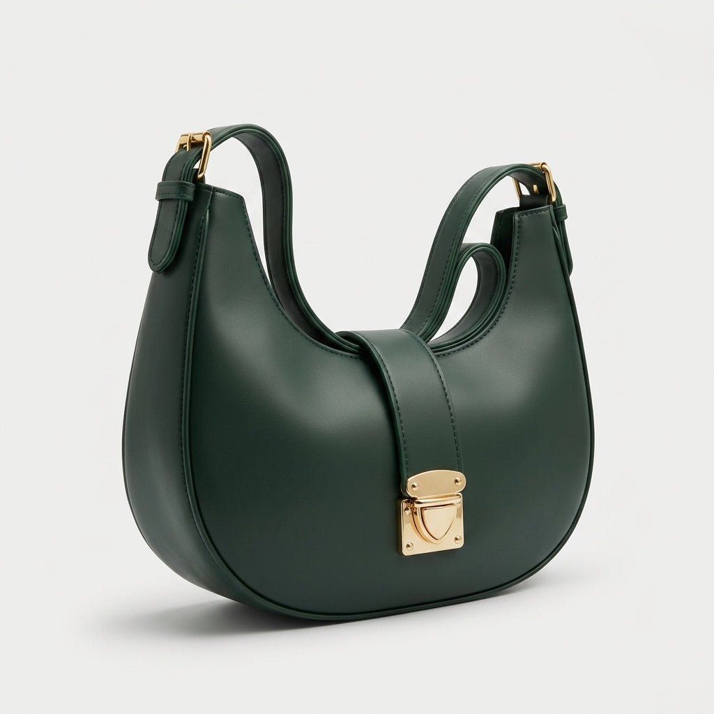 Emerald Green Canvas Shoulder Bag