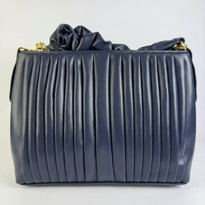 Aria - Pleated Cloud Bag with Gold Chain