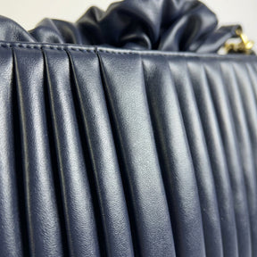 Aria - Pleated Cloud Bag with Gold Chain