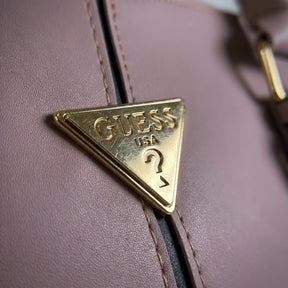 Dusty Pink Structured Handbag with Gold Hardware