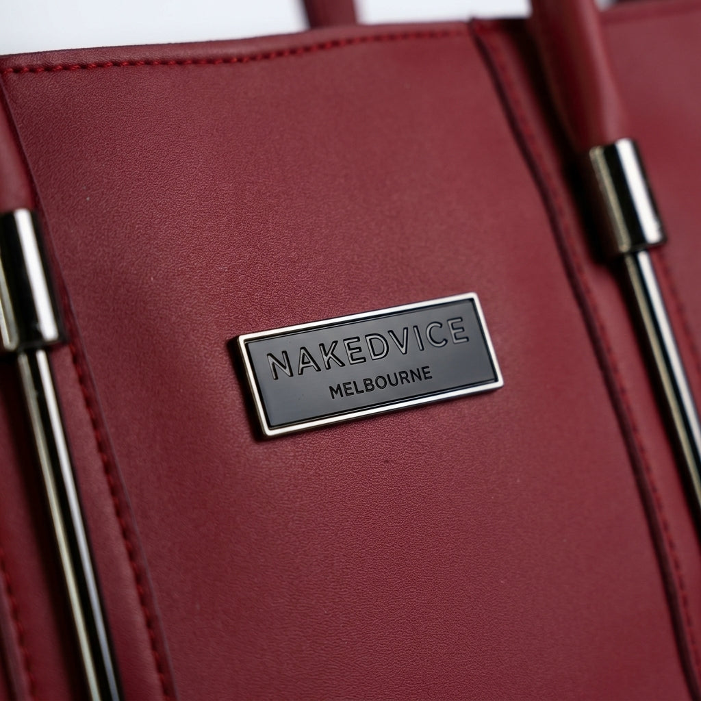 Melbourne Red Structured Tote Handbag
