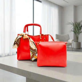 Elegant Red Tote Bag Set