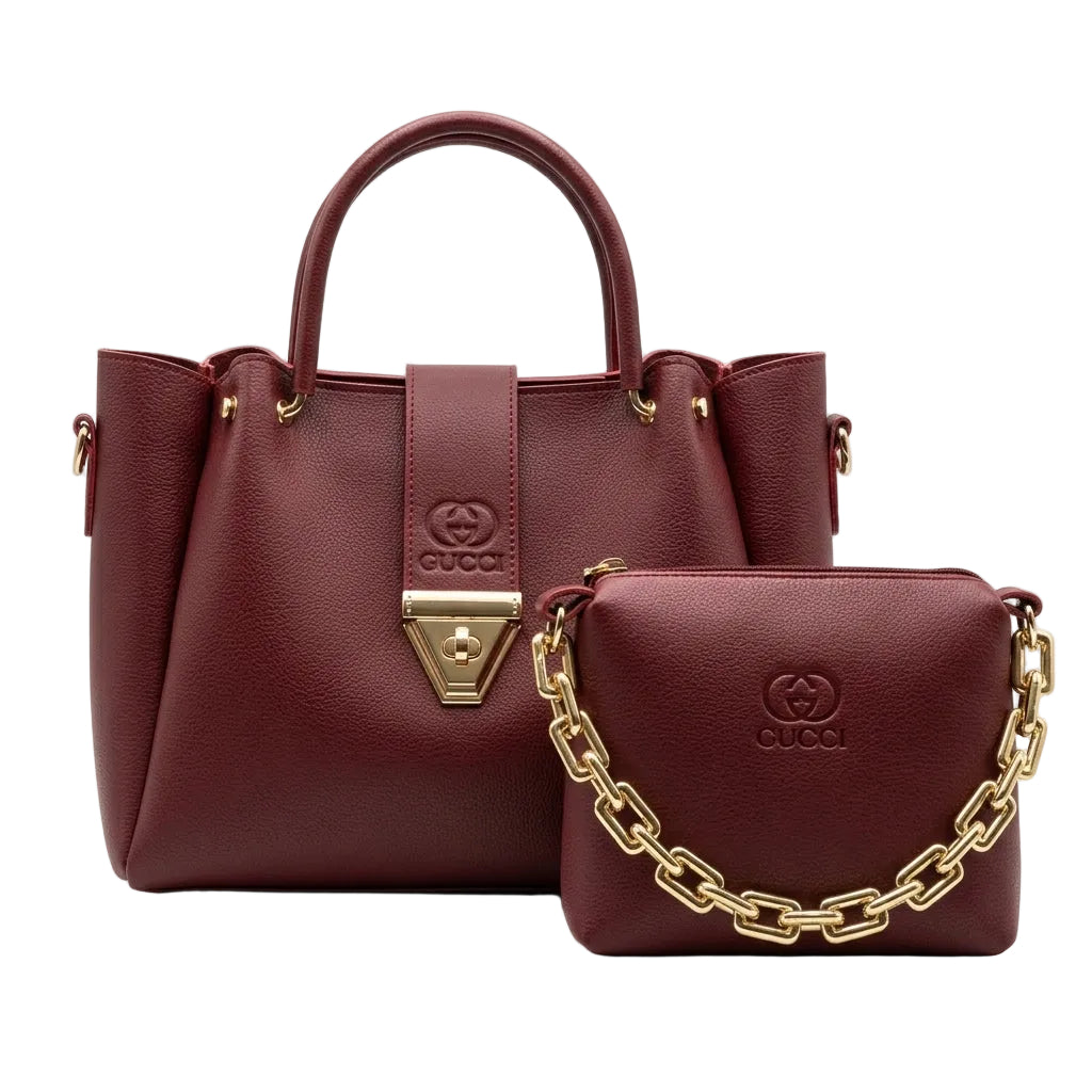 The "Ruby" 2-in-1 Burgundy Handbag Set