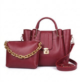 2-in-1 Tote & Crossbody Bag Set in Burgundy