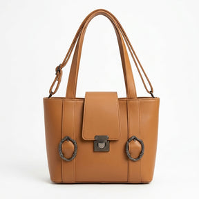 Luxury Camel Brown Shoulder Tote for Women