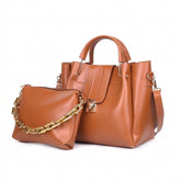 The "Sahara" 2-in-1 Tote & Pouch Set in Tan