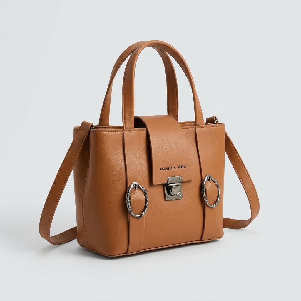 Luxury Camel Brown Shoulder Tote for Women