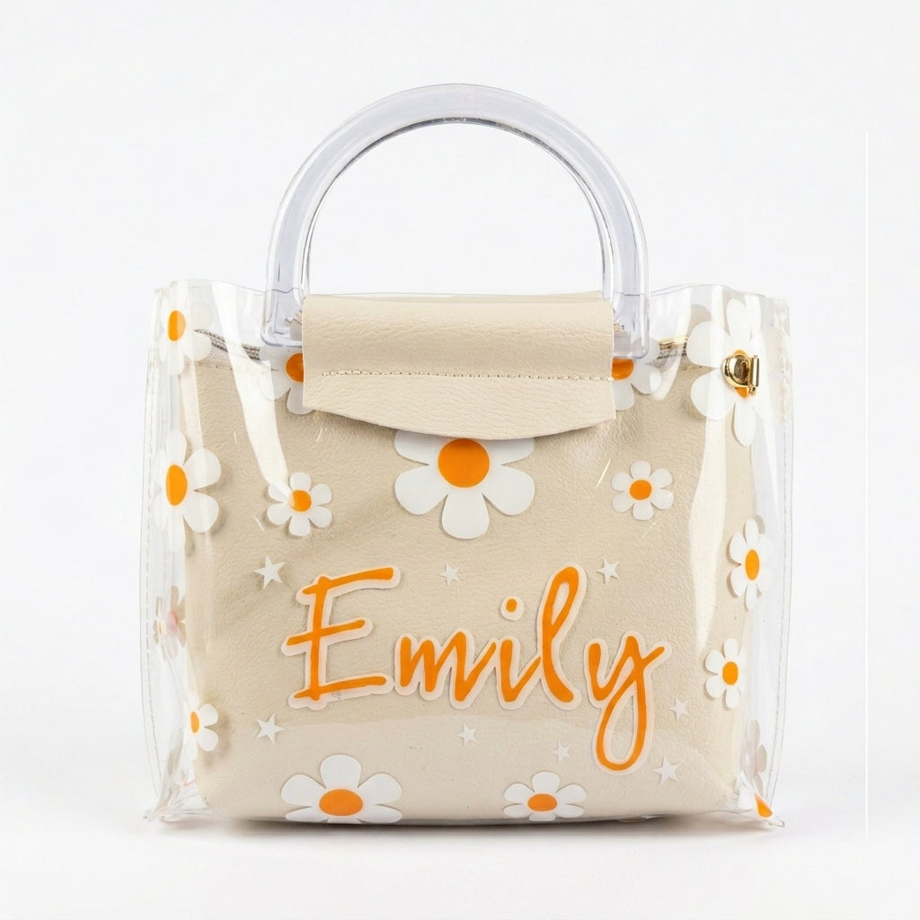 Emily Transparent Daisy Mini Tote Bag