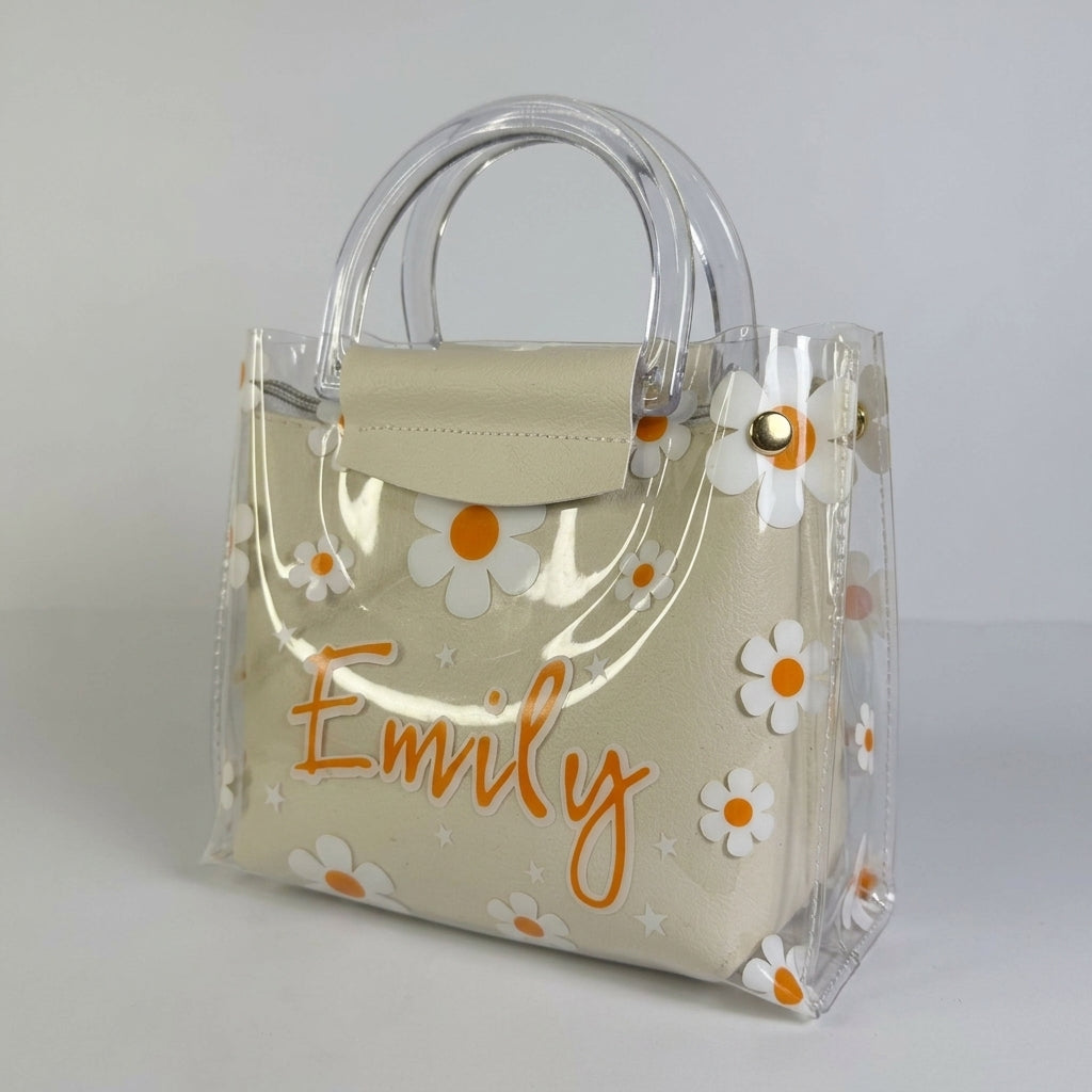 Emily Transparent Daisy Mini Tote Bag