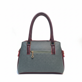 Elegant Dual Tone Handbag in Grey & Maroon Finish
