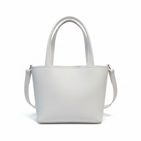 Stylish White Ladies Handbag with Bow & Tassel Design