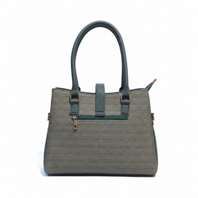 Stylish Grey & Maroon Ladies Handbag with Double Handles