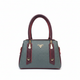 Elegant Dual Tone Handbag in Grey & Maroon Finish