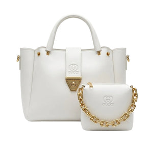 The "Ivory" 2-in-1 Embossed Handbag Set