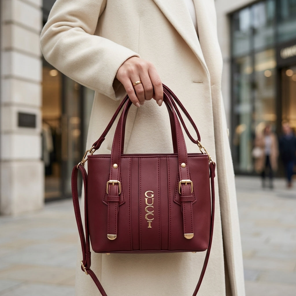 Luxury Wine Color Handbag