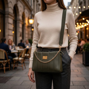 Army Green Structured Handbag