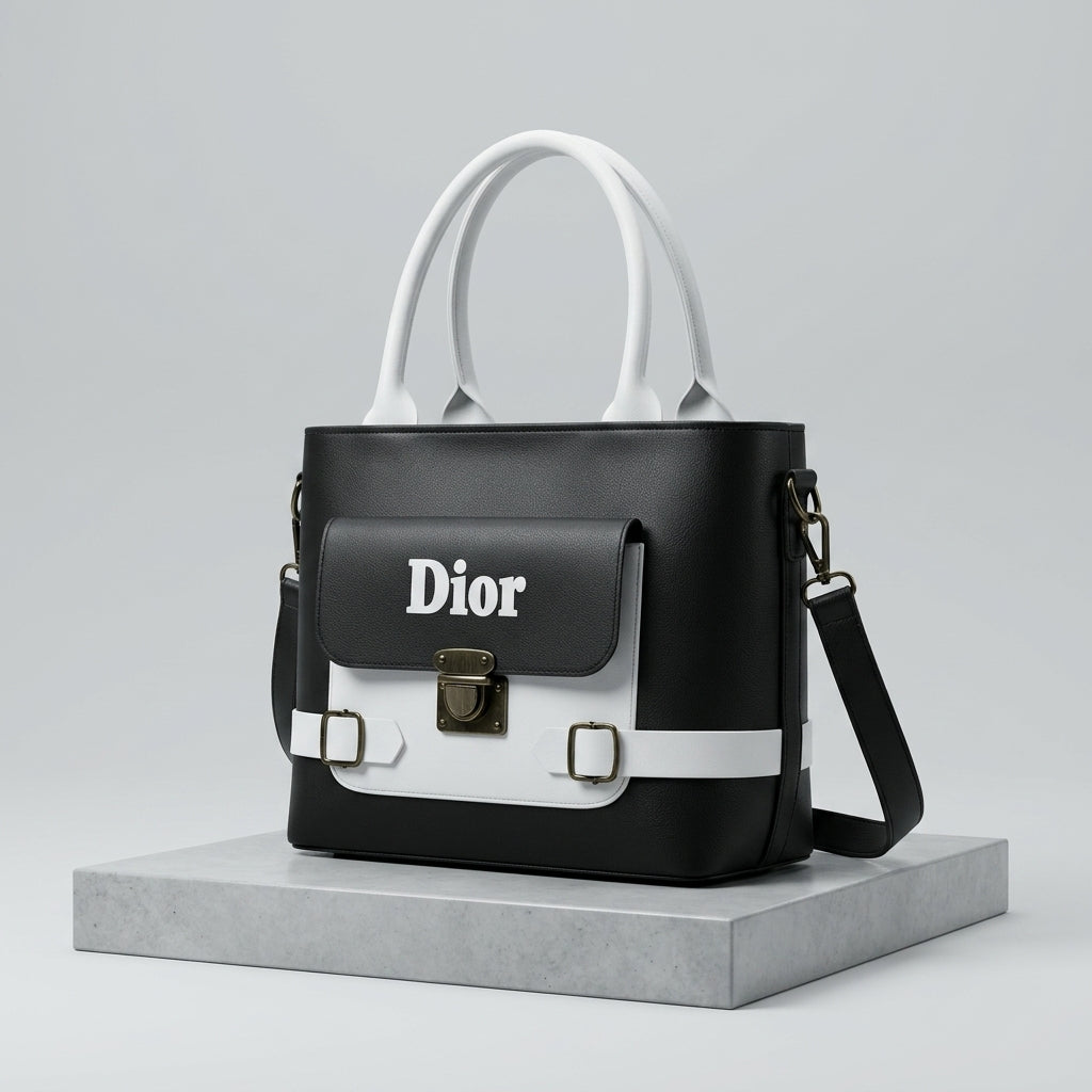 Modern Contrast Tote Bag