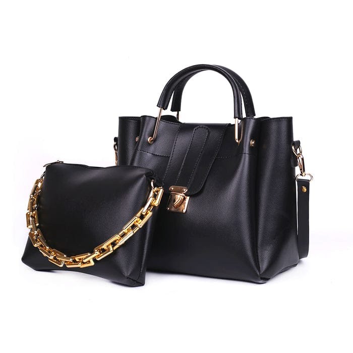 The "Noir" 2-in-1 Tote & Pouch Handbag Set