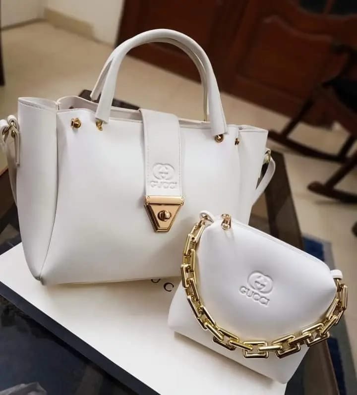 The "Ivory" 2-in-1 Embossed Handbag Set